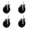 Service Caster 5'' Hard Rubber Wheel Swivel 7/16'' Grip Ring Stem Caster Set, 4PK SCC-GR20S514-HRS-716138-4 - alternate 1